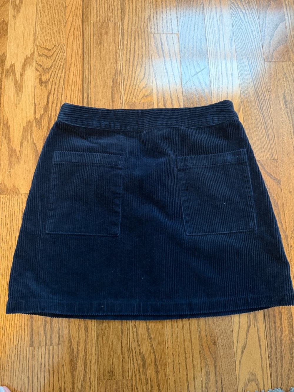 Forever 21 Navy Corduroy Mini Skirt with Front Pockets Side Zipper